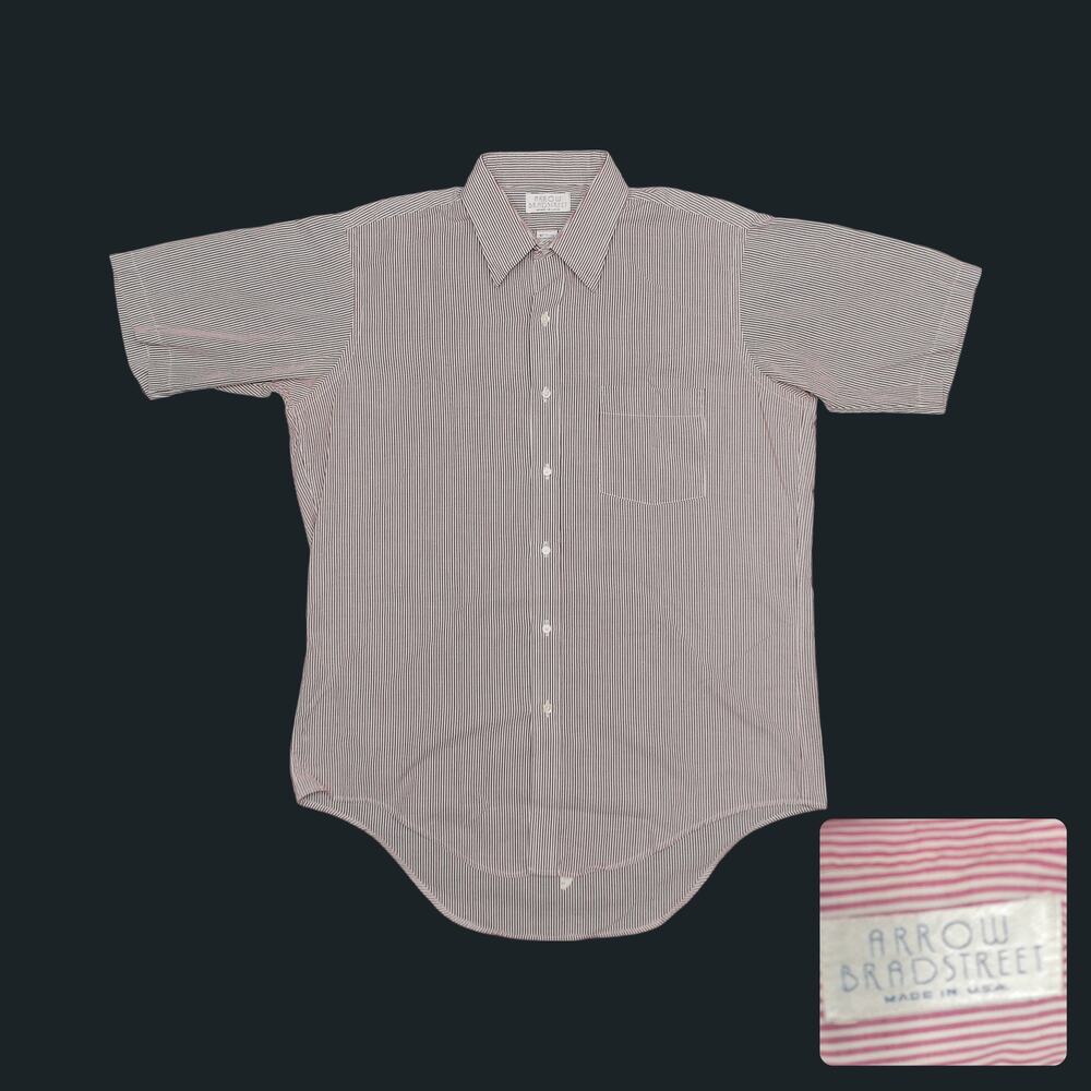 Vintage 80s Arrow Bradstreet Micro Stripe Baggy Oversized Shirt Mens L